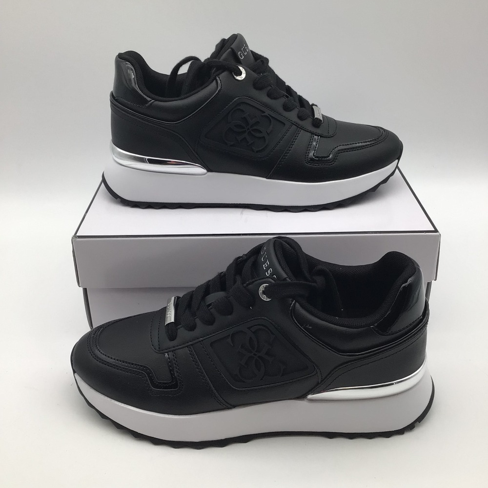 Guess Black Platform Lace-Up Sneakers for Women